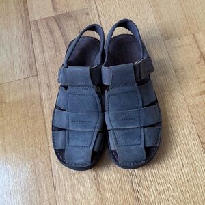 Eddie Bauer Men's Brownish Gray Leather Sandals, Size 10